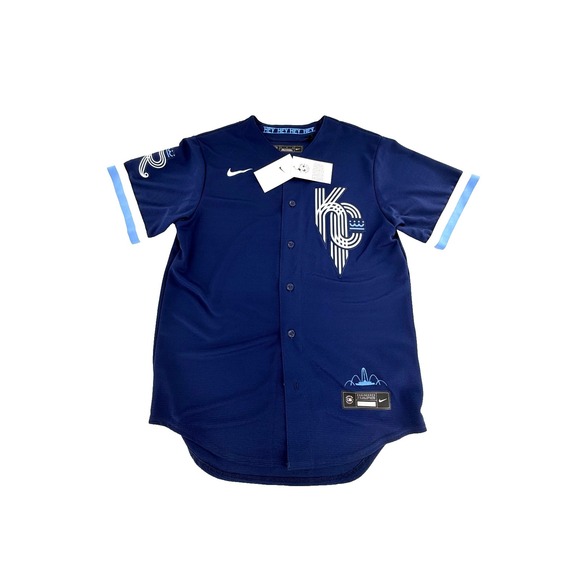 Nike Kansas City Royals City Connect Blue Baseball Jersey Size Large L NWT $140